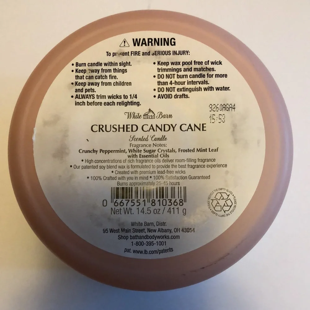 White Barn Crushed Candy Cane Candle - Picture 3 of 9